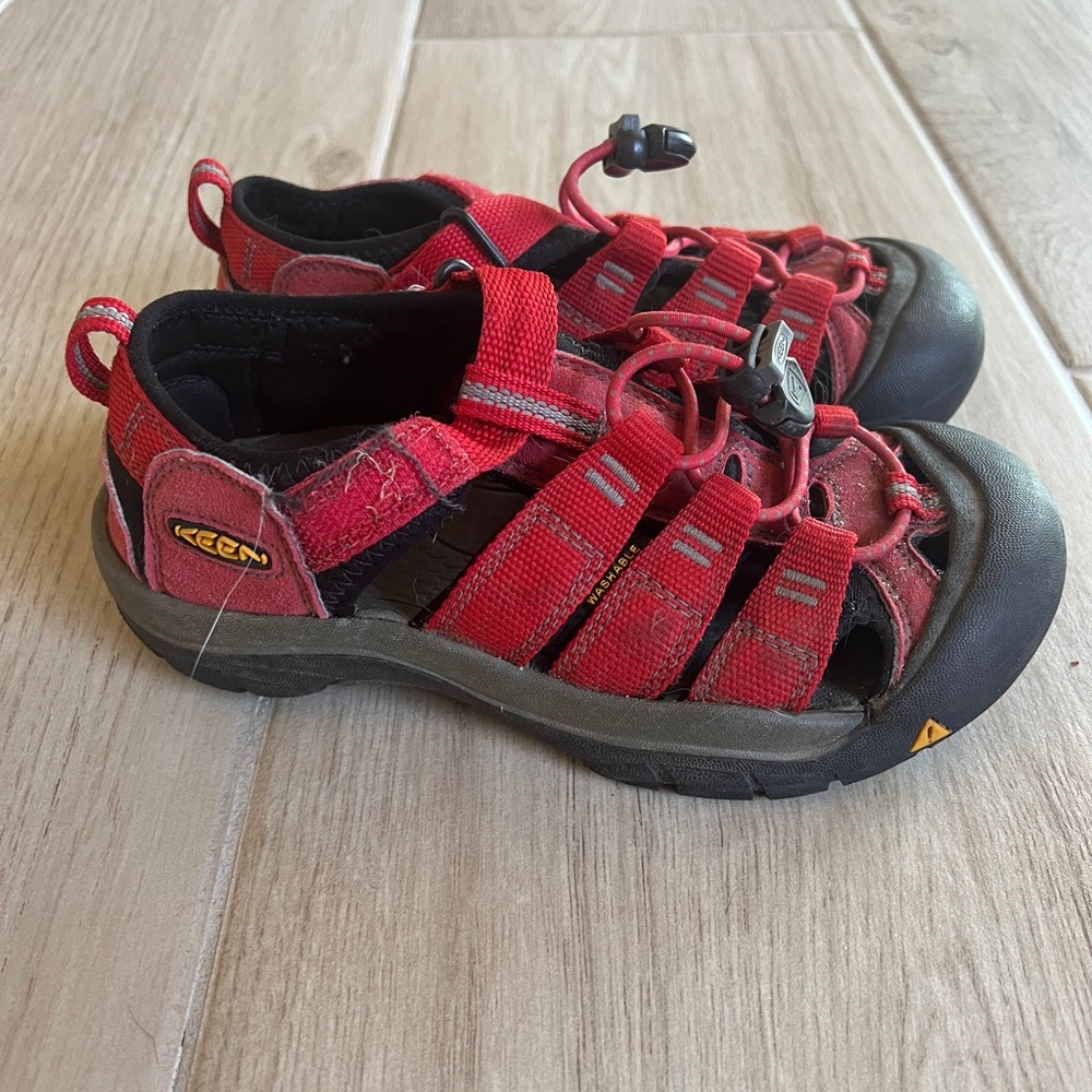 Keen Red and Black Sandals with Protective Toe Cap